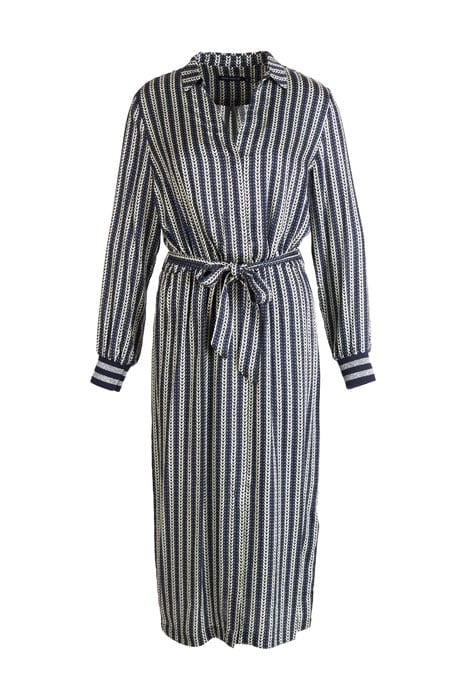 DRESS LS POLOCOLLAR + BELT BLUE 1