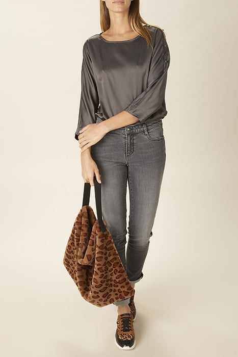 BOAT NECK POPOVER SHIRT GREY OX 5