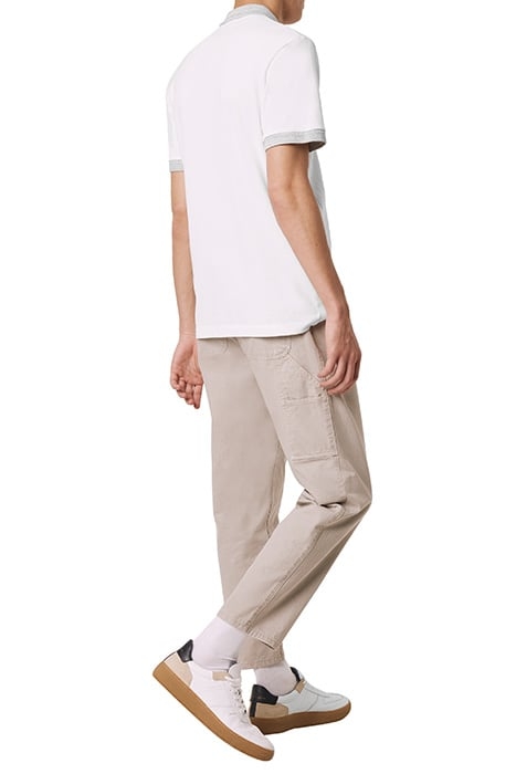 CONTRAST MELANGE PIQUE POLO SHIRT WHITE 4