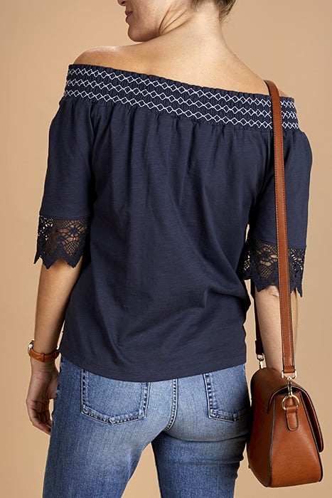 OFF SHOULDER T-SHIRT BLUE 3