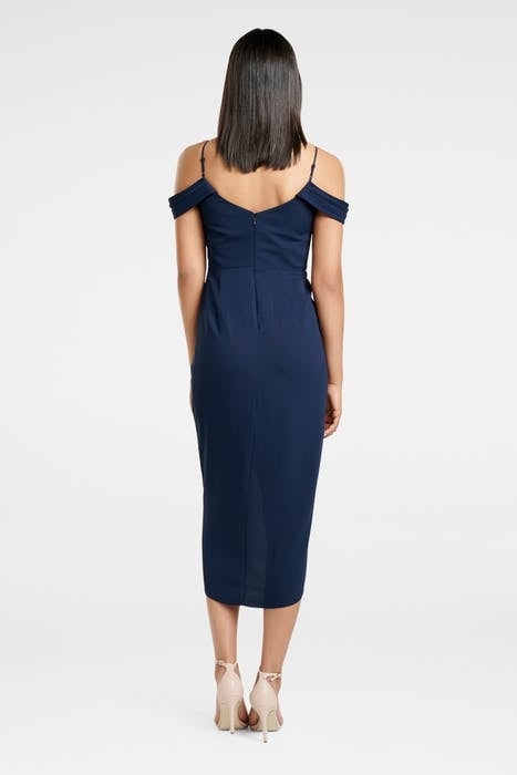 HADLEY WATERFALL MIDI DRESS NAVY 2