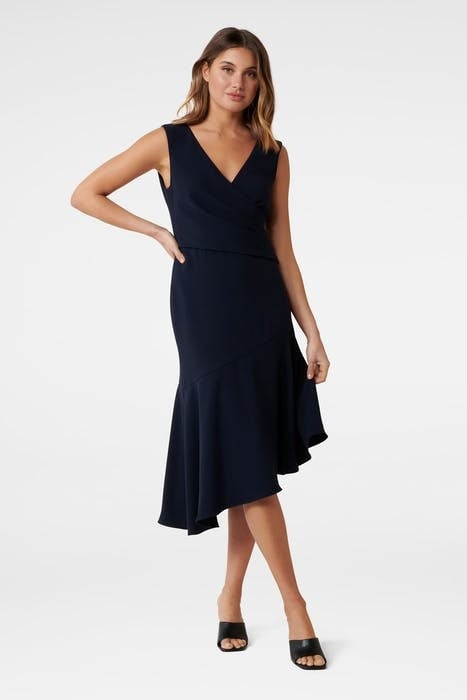 CYNTHIA DRAPED DRESS NAVY 3