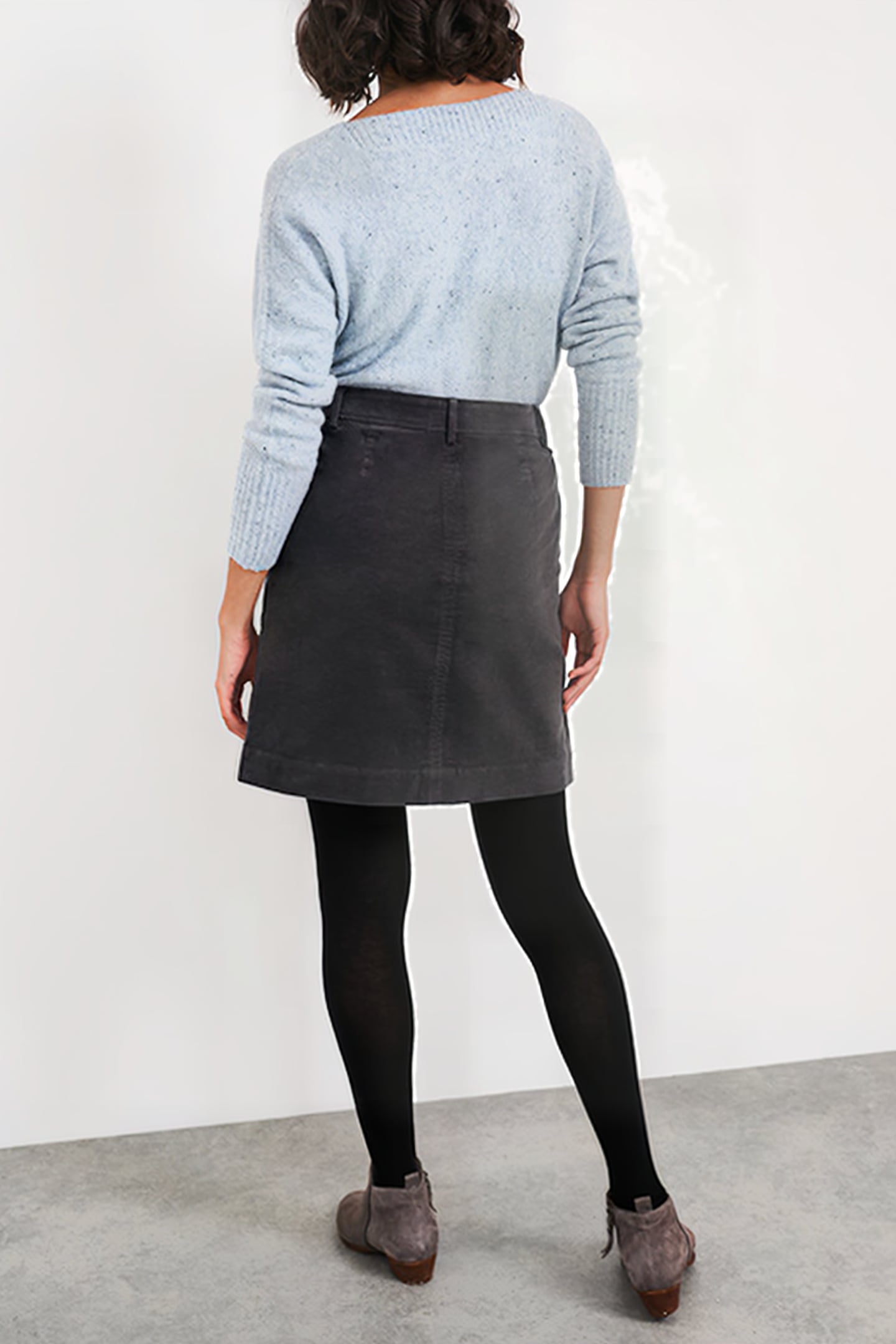 CANTERBURY ORGANIC CORD SKIRT MID GREY 3