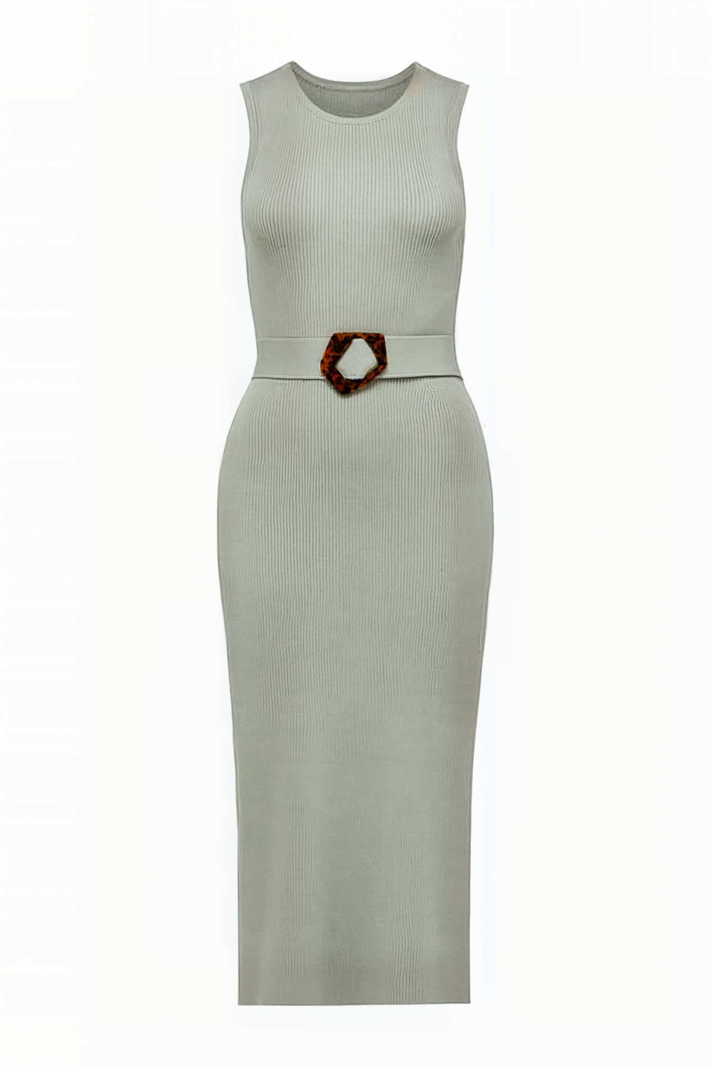 IMOGEN SLEEVELESS MIDI KNIT DRESS SAGE 4