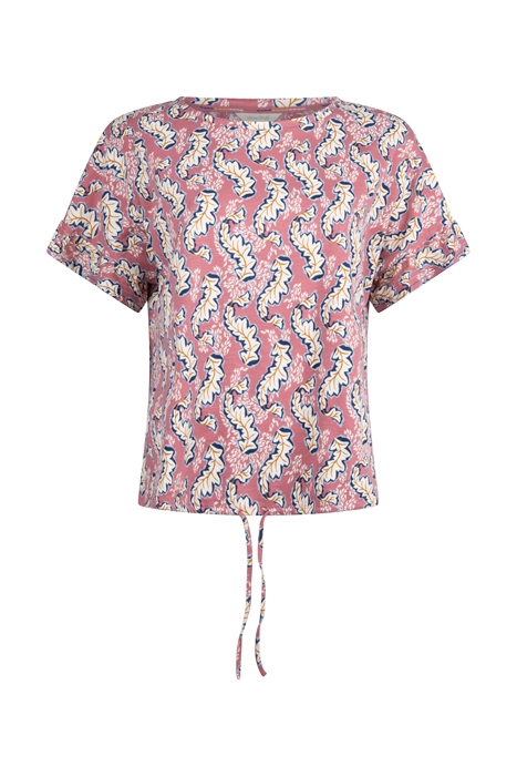 SHELLY FRILL SLEEVE JERSEY TEE PURPLE MULTI 1