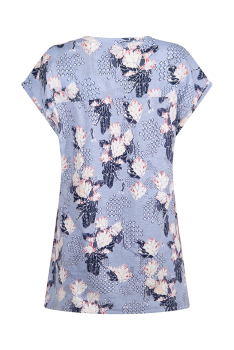 SUMMER JERSEY WOVEN MIX TUNIC BLUE MLT 6