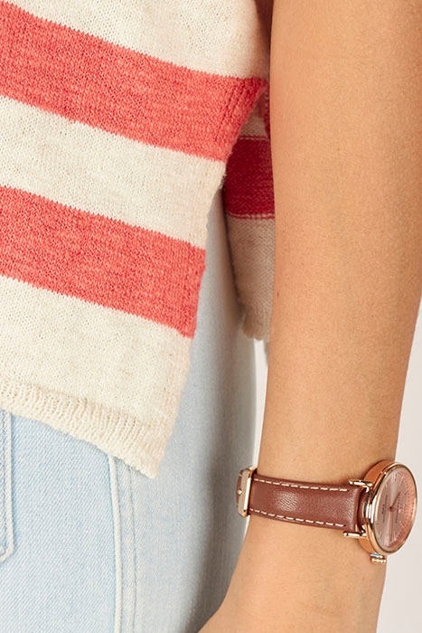 V-NECK STRIPED SWT SS PINK 5