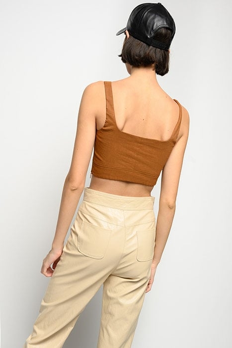 REGALE TOP TELA DI LINO/VISCOS BROWN 2