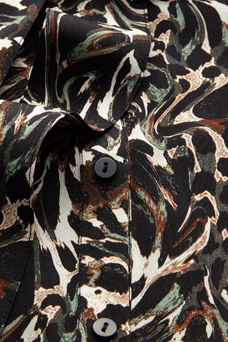 DRESS WOVEN LONG ON ANIMAL SWIRL ON FULL CREPE ALMOST BLACK 4