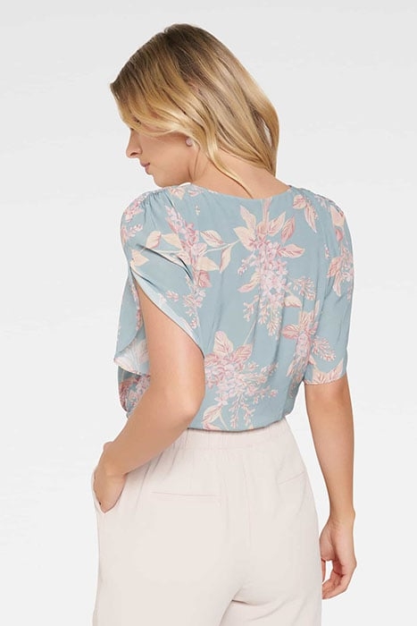SAVANNA PETAL SLEEVE BLOUSE MIST FLOATING BLOSSOM MIST FLOAT 4