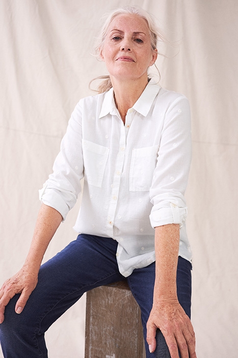 EMILIA ORGANIC COTTON SHIRT IVORY MULTI 3