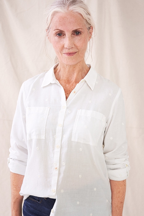 EMILIA ORGANIC COTTON SHIRT IVORY MULTI 4