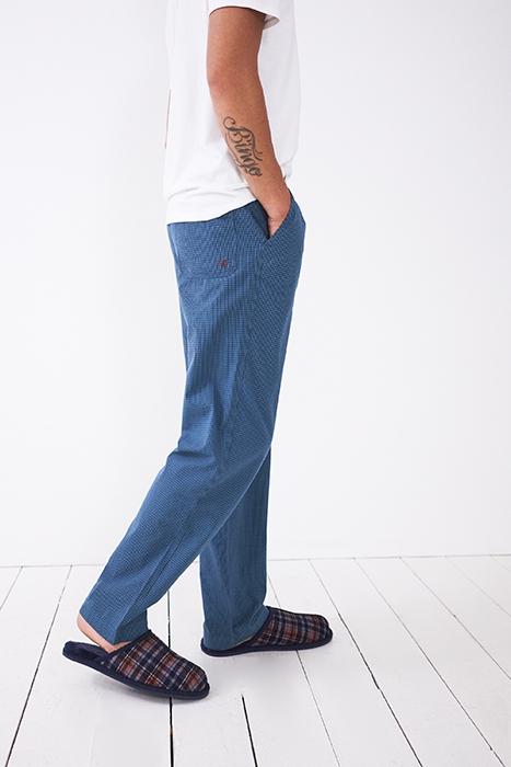 BARDON CHECK POPLIN PJ BOTTOM NAVY MULTI 3