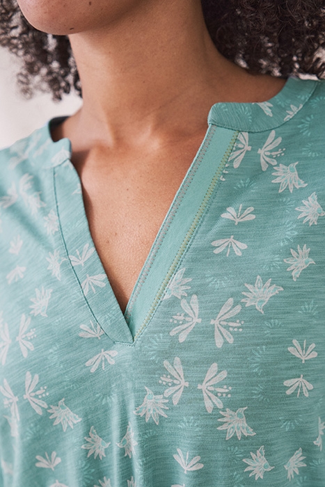 HALLIE JERSEY TUNIC TEAL MULTI 4