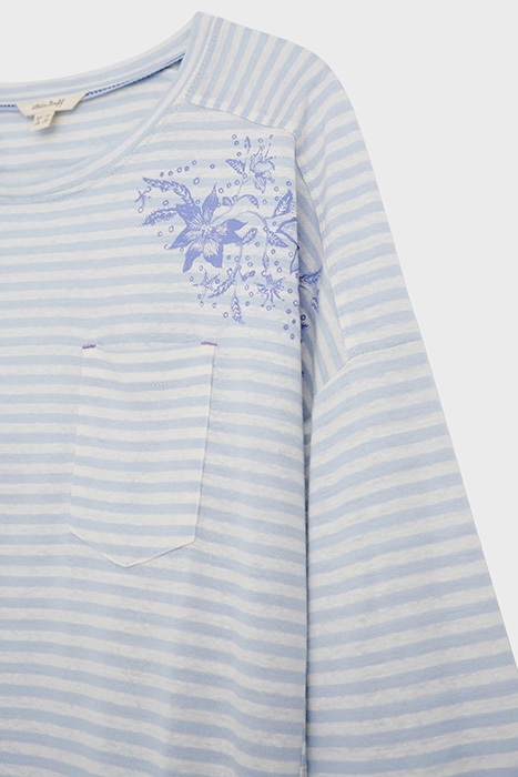 LENNOX LINEN JERSEY TEE BLUE MULTI 5