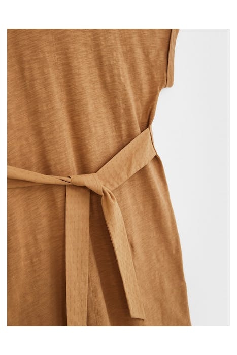 BELTED JERSEY DRESS MID BROWN 5