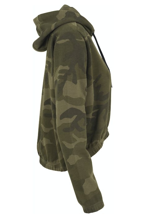 LADIES CAMO CROPPED HOODY OLIVE CAMO 6