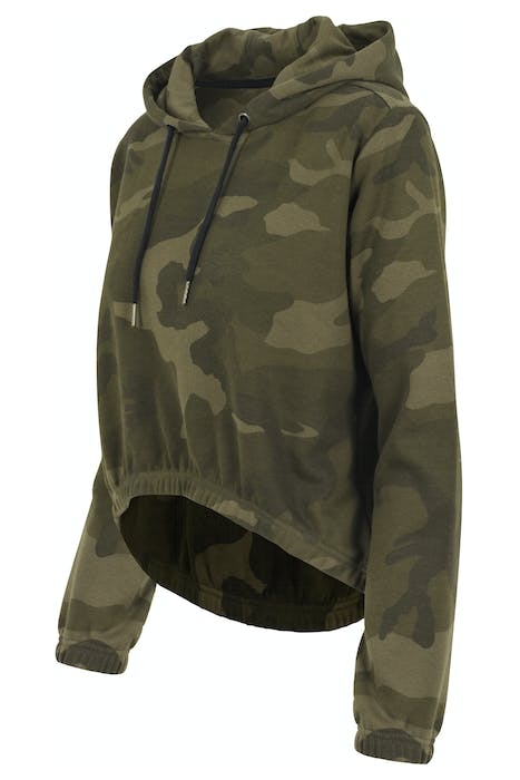 LADIES CAMO CROPPED HOODY OLIVE CAMO 8