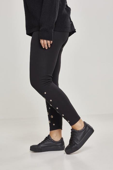LADIES EYELET LEGGINGS BLACK 6