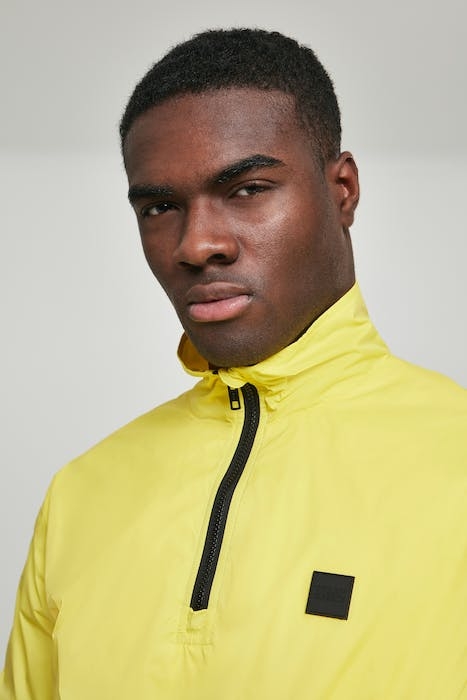 STAND UP COLLAR PULL OVER JACKET BRIGHTYELLOW/BLK 8