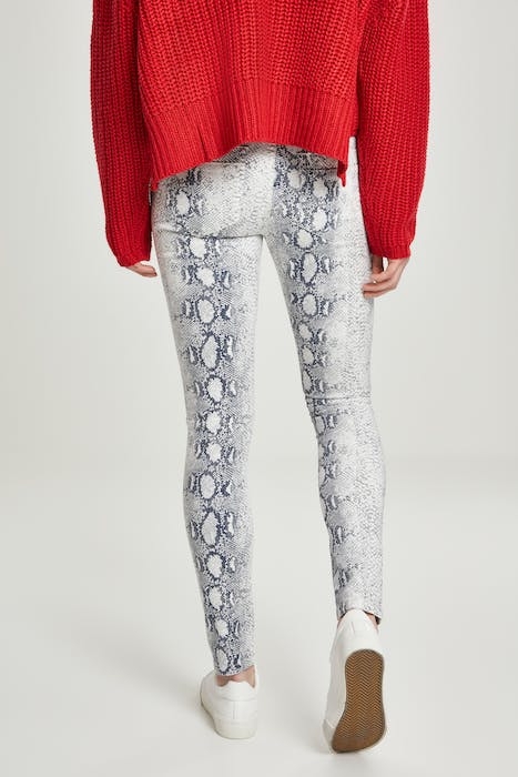 LADIES ANIMAL STRETCH TWILL SKINNY PANTS OFFWHITE SNAKE 3