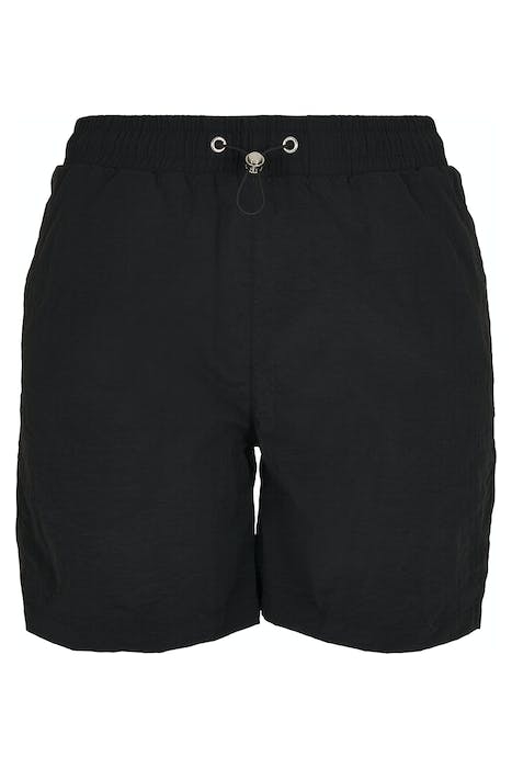 LADIES CRINKLE NYLON SHORTS BLACK 1