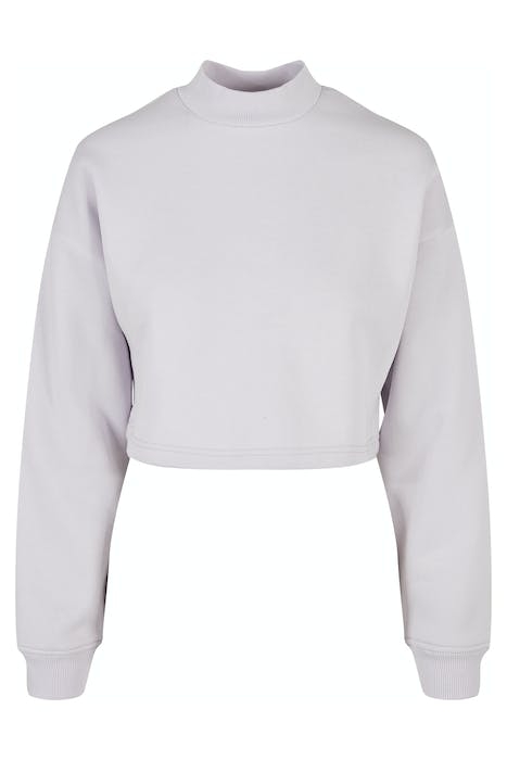 LADIES CROPPED OVERSIZED SWEAT HIGH NECK CREW SOFTLILAC 1