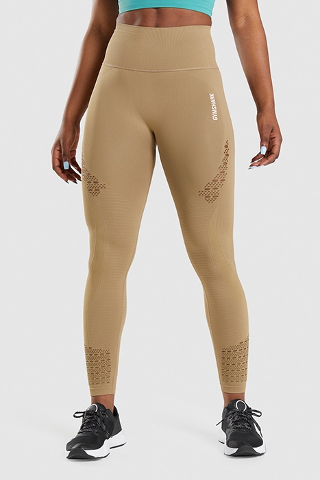 GYMSHARK ENERGY SEAMLESS LEGGINGS - BISCOTTI BROWN 1