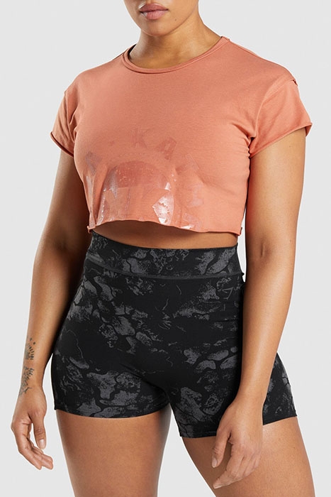 GYMSHARK KK FIT RAW CROP TOP - EARTH ORANGE 1