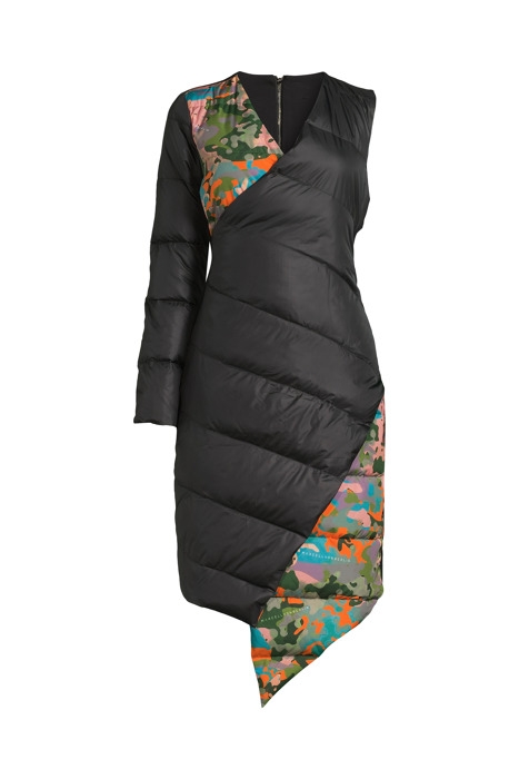 WOMEN'S ONE SLEEVE DOWN DRESS BLACK, CAMOU PRINT 6