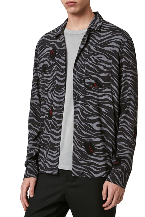 LAZARO LS SHIRT GREY/JET BLACK 2