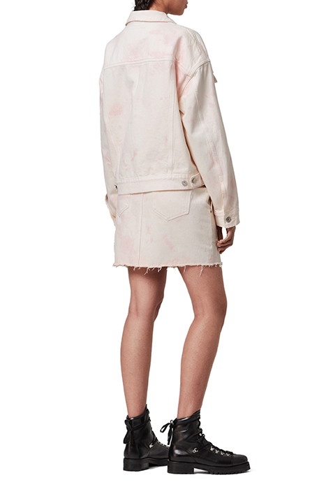 ELMA DYE DENIM JACKE CHALK WHITE/PINK 2