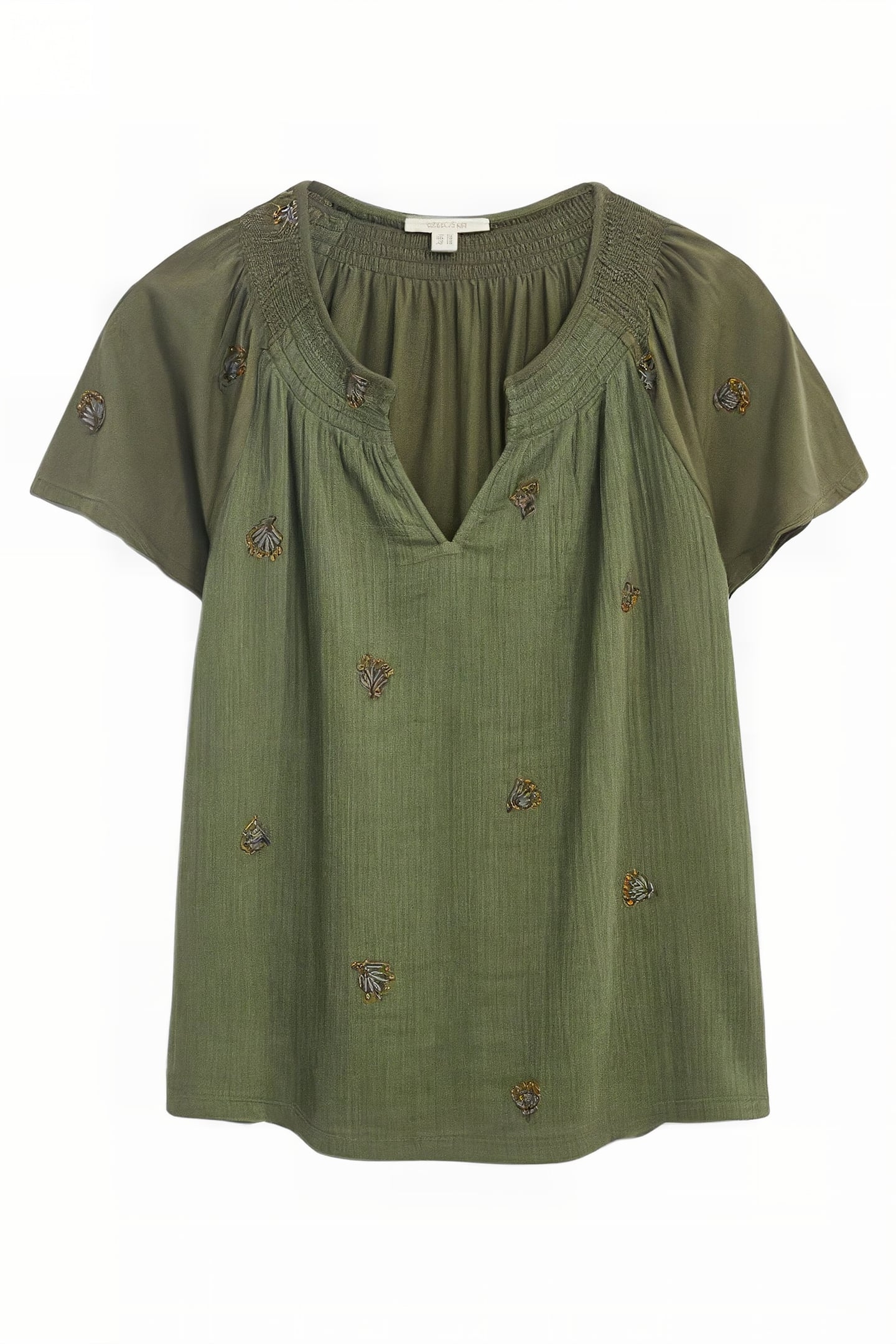 LUELLA EMBROIDERED TOP GREEN MULTI 1