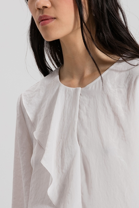 BLOUSE WITH FRILL DETAIL PANNA COTTA 4