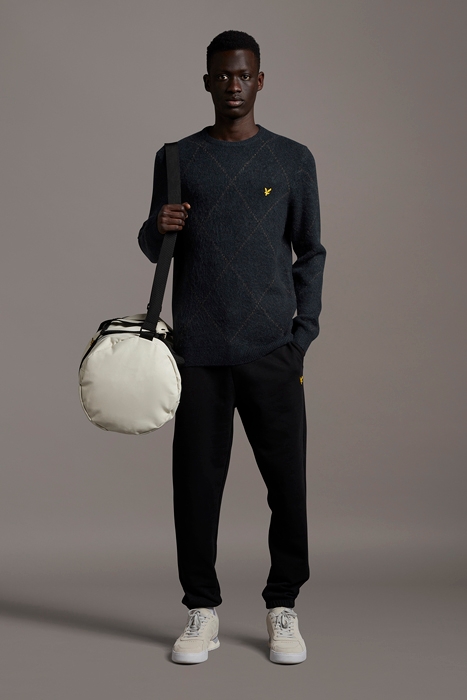 BRUSHED ARGYLE JUMPER DARK NAVY 3