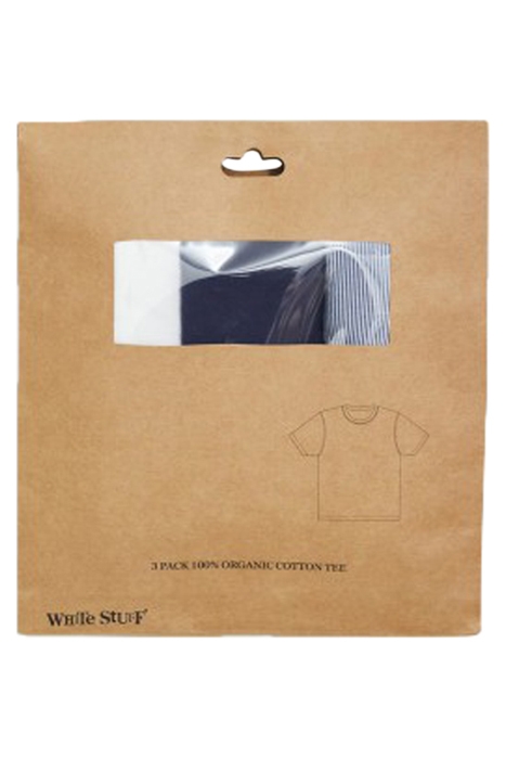 3-PACK PLAIN STRIPE T SHIRT BLUE MULTI 2