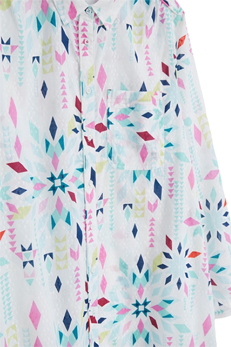 EFFIE LONGLINE SHIRT IVORY PRINT 6