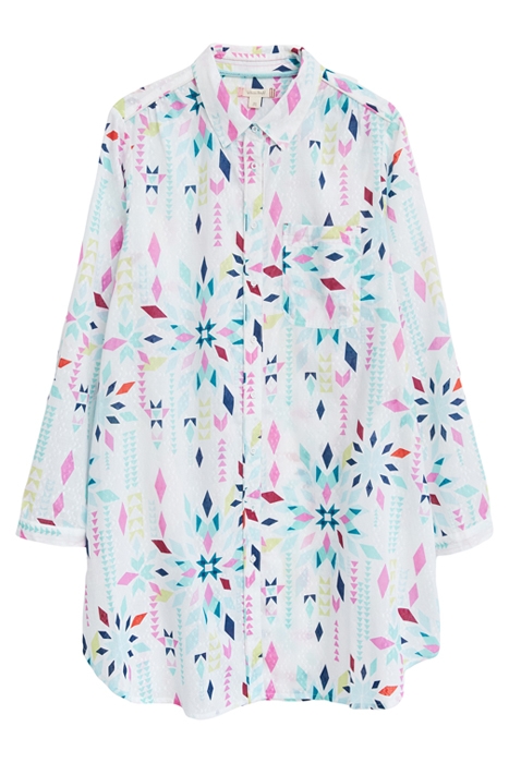 EFFIE LONGLINE SHIRT IVORY PRINT 1