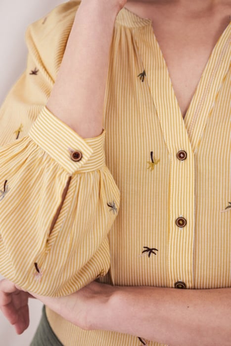 IDA COTTON EMBROIDERED SHIRT CHARTREUSE MULTI 2