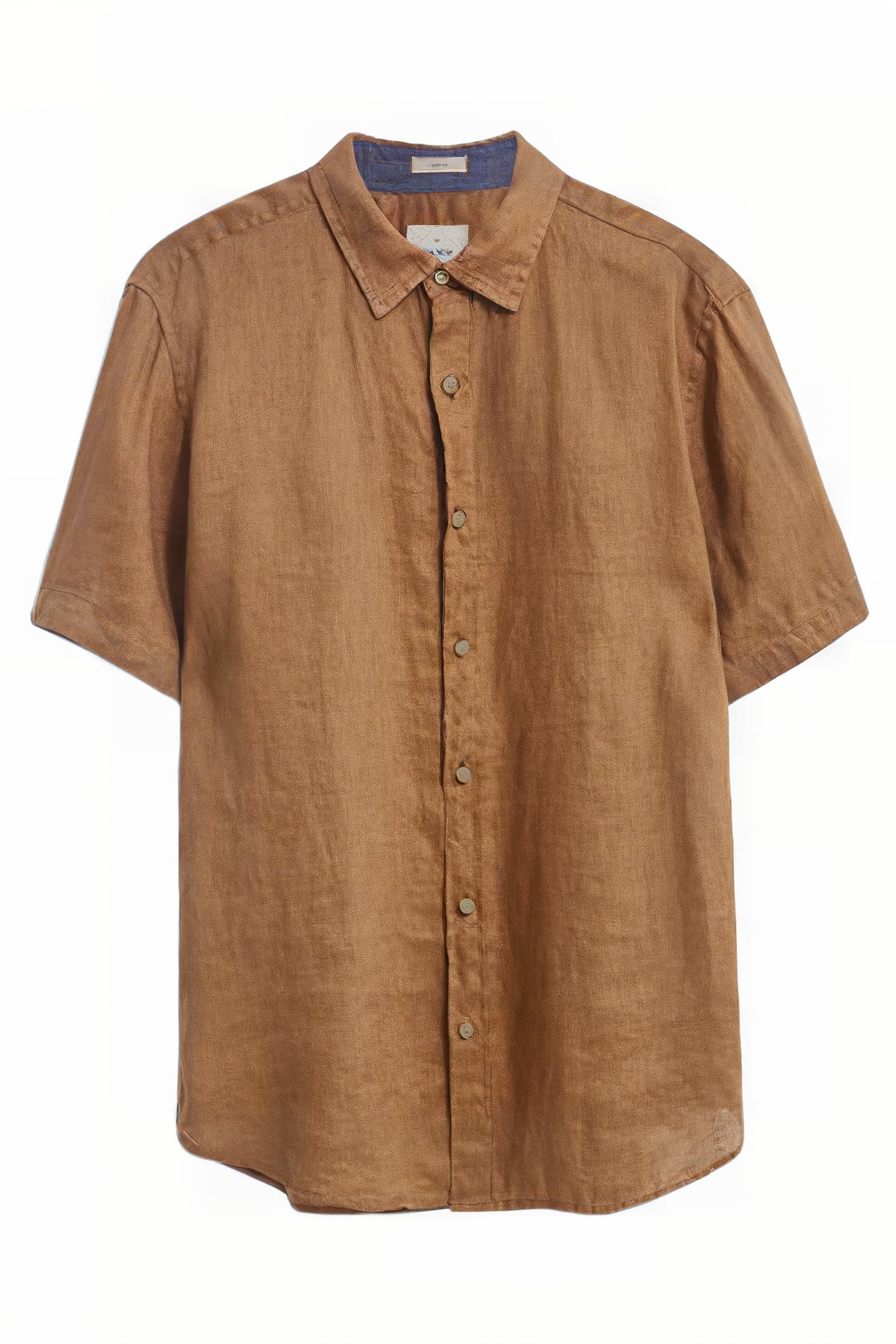 PEMBROKE SS LINEN SHIRT MID BROWN 1