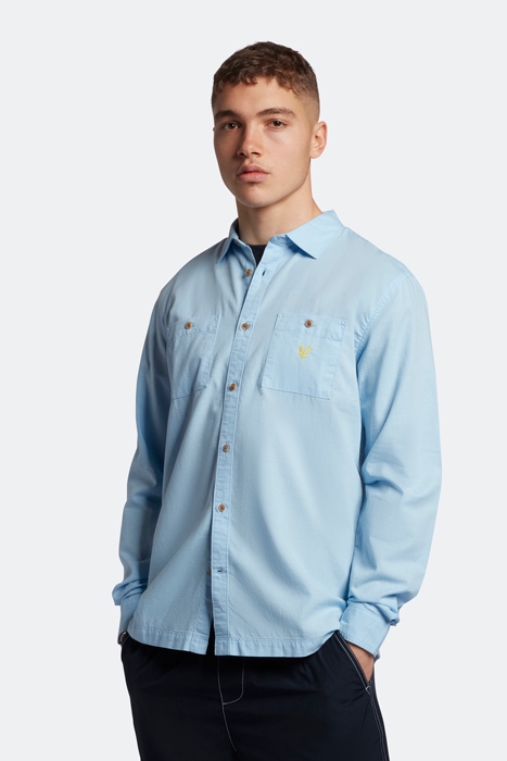 SLUB COTTON SHIRT BLUE WATER 1