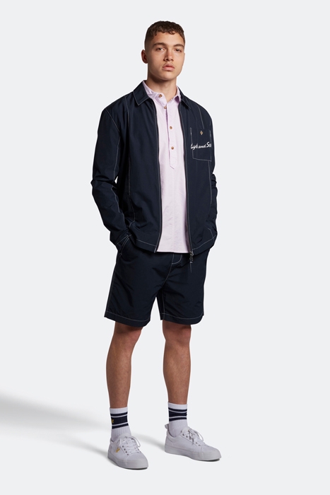 OVERDYED PANELLED OXFORD SS PULLOVER SHIRT LILAC SKY 3