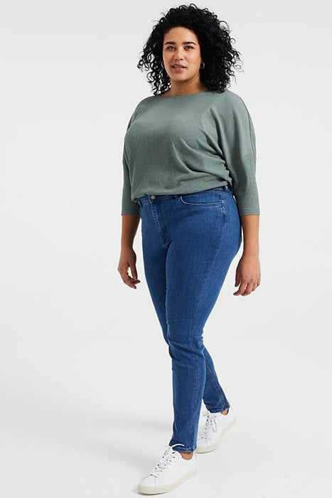 DAMES HIGH RISE SKINNY JEANS MET STRETCH - CURVE DARK BLUE 4