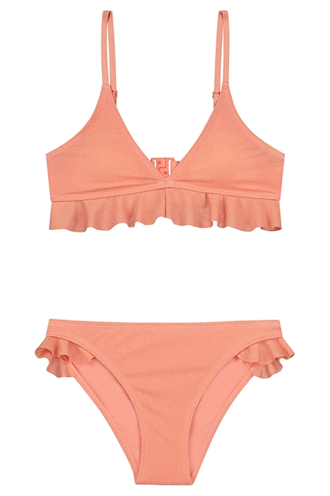 GIRLS ROSIE RUFFLE BIKINI SET SICILY GLITTER BLUSH PINK 1