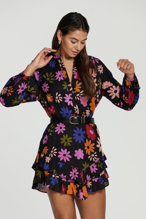 LADIES ROUEN DRESS RETRO FLOWER 6