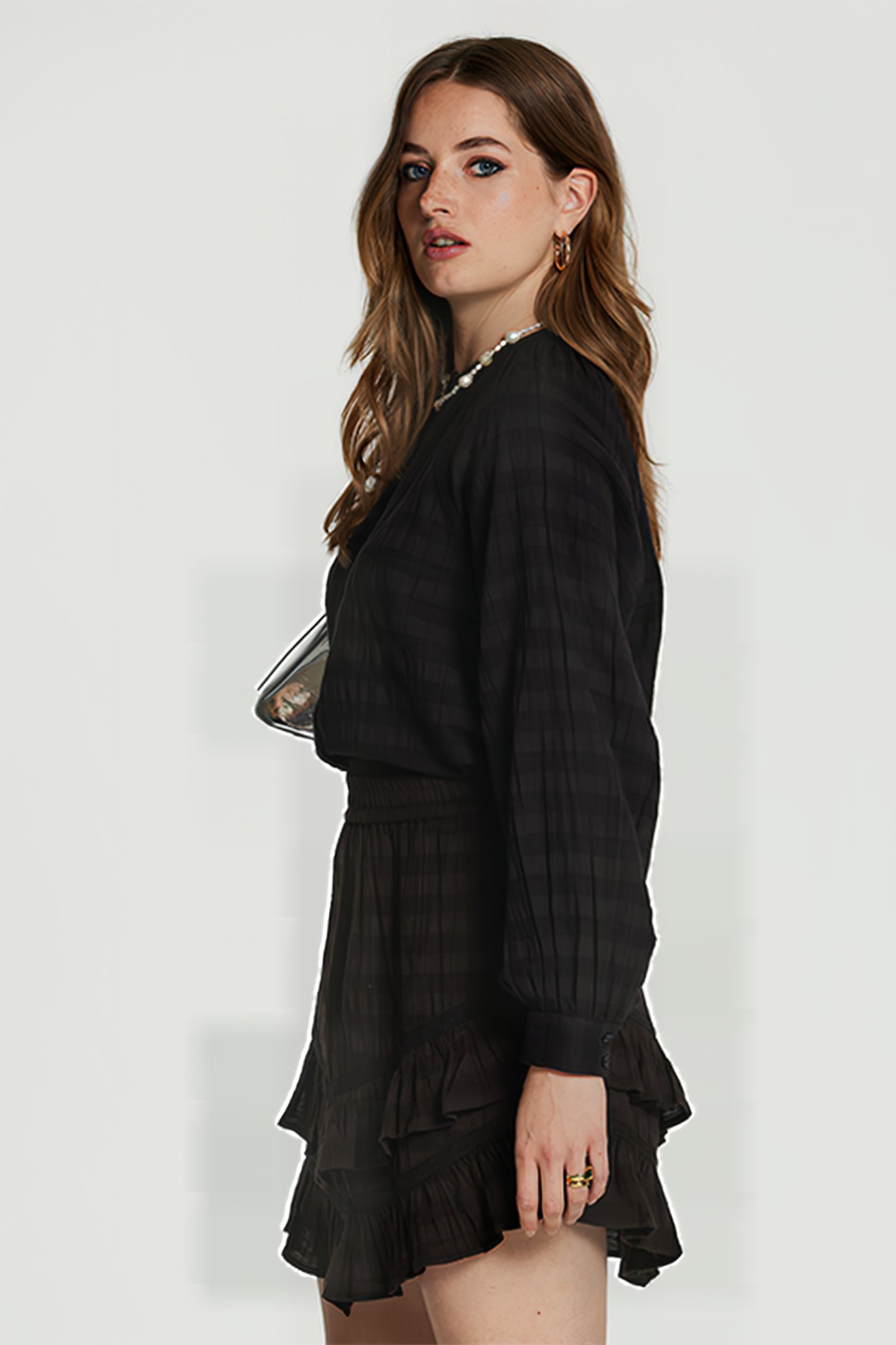 LADIES BOLOGNA SKIRT TASMANIA STRIPE BLACK 2