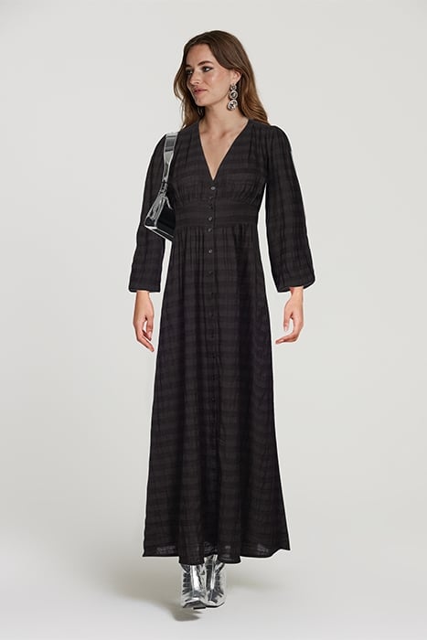 LADIES BEIRUT DRESS TASMANIA STRIPE BLACK 1