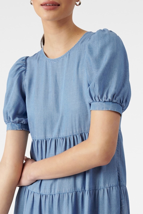 PIPPA DENIM MIDI SMOCK DRESS MID WASH 4