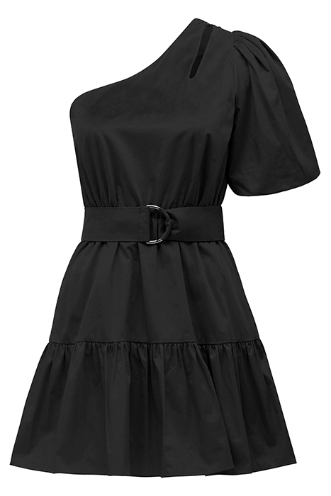ABIGAIL COTTON ONE SHOULDER MINI BLACK 5