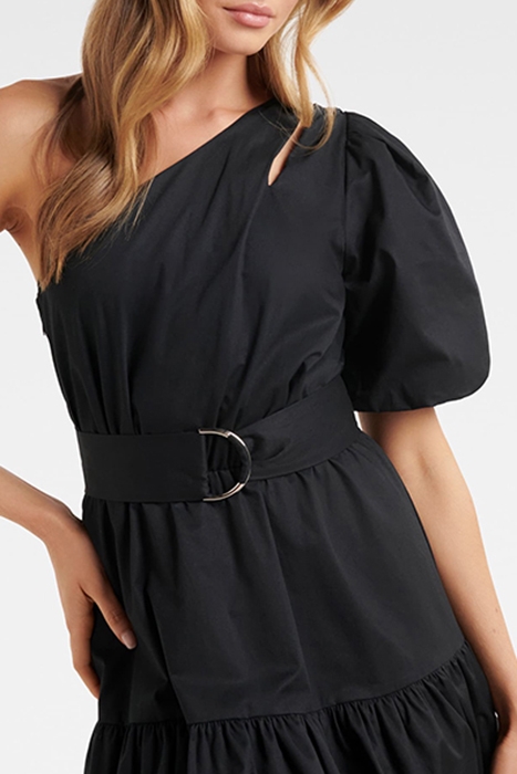 ABIGAIL COTTON ONE SHOULDER MINI BLACK 4